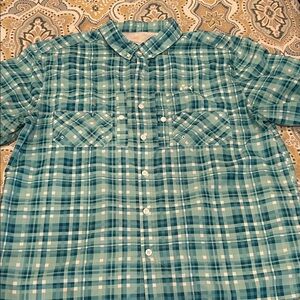 Men's Aqua Green Plaid Shirt